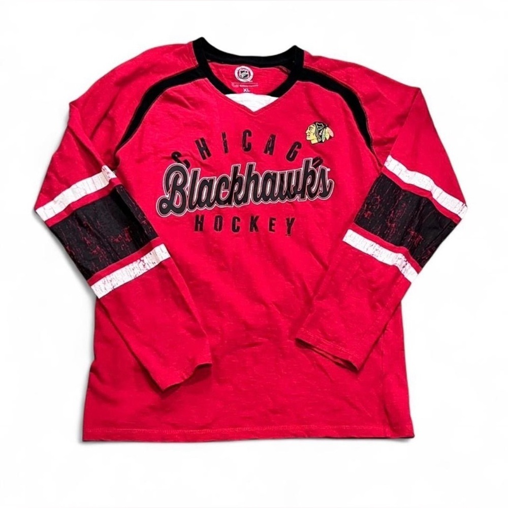 Chicago Blackhawks NHL Women’s XL Red Hockey Long Sleeved Casual Shirt